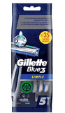 Gillette Blue Simple3 – Lot de 5 rasoirs jetables