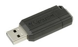 Clé USB 2.0 Verbatim PinStripe - 64Go (Noir) - 49065
